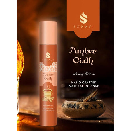 SONAVI Luxury Edition Incense Sticks - Amber Oudh (50 Grams) - Magick Magick.com