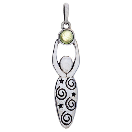 Spiral Goddess with Assorted Stone Sterling Silver Pendant - Magick Magick.com