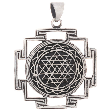 Sri Yantra Eastern Wisdom Sterling Silver Pendant - Magick Magick.com