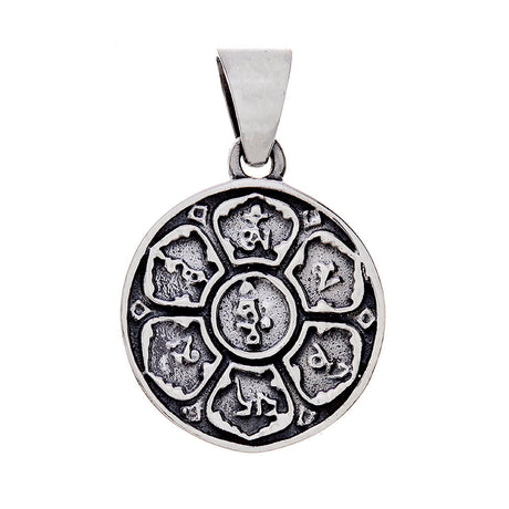 Symbol Flower Eastern Wisdom Sterling Silver Pendant - Magick Magick.com