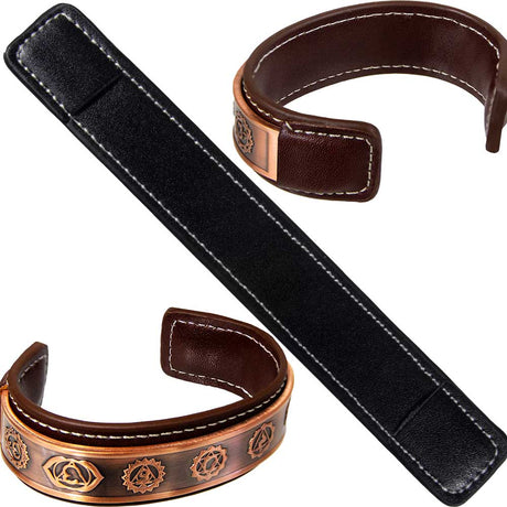 Vegan Leather Sleeve for Copper Cuff Bracelet - Black - Magick Magick.com