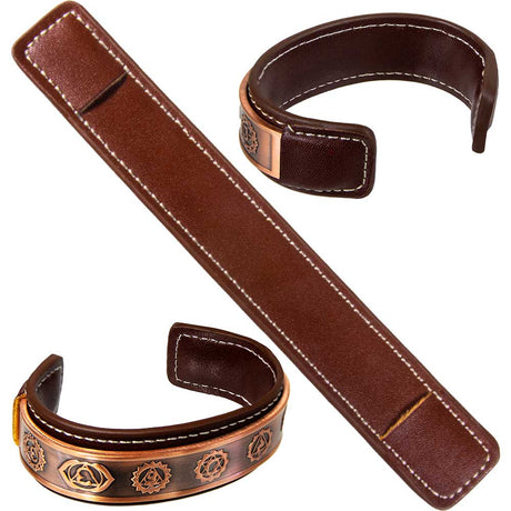 Vegan Leather Sleeve for Copper Cuff Bracelet - Brown - Magick Magick.com