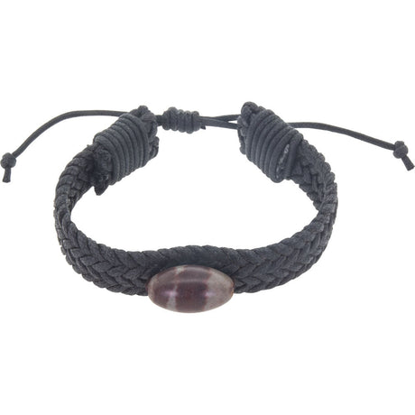 Wax Cord Braid Bracelet with Shiva Lingam - Magick Magick.com