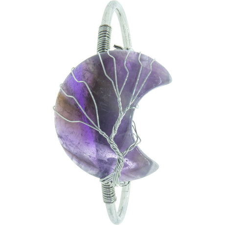 Wire Wrapped Adjustable Bracelet - Amethyst Moon - Magick Magick.com