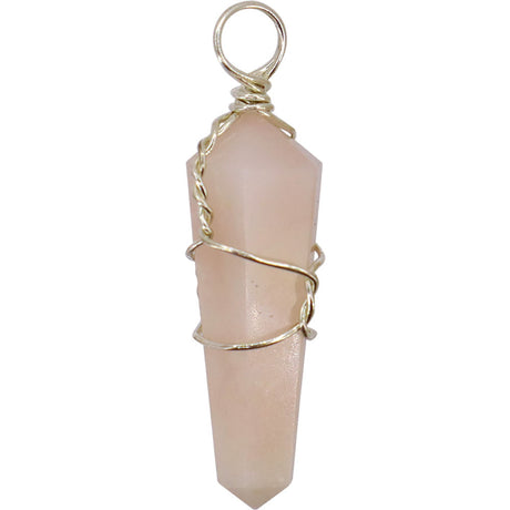 Wire Wrapped Point Pendant - Pink Opal - Magick Magick.com