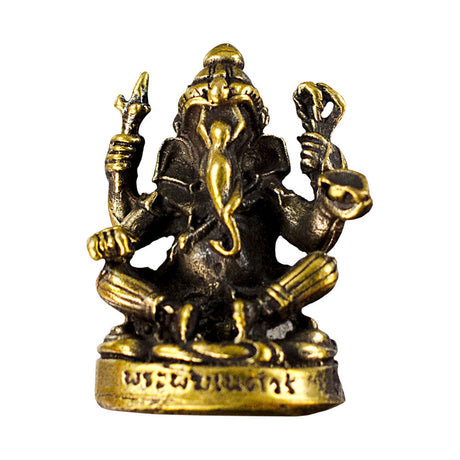1" Mini Brass Figurine - Ganesha (Pack of 3) - Magick Magick.com