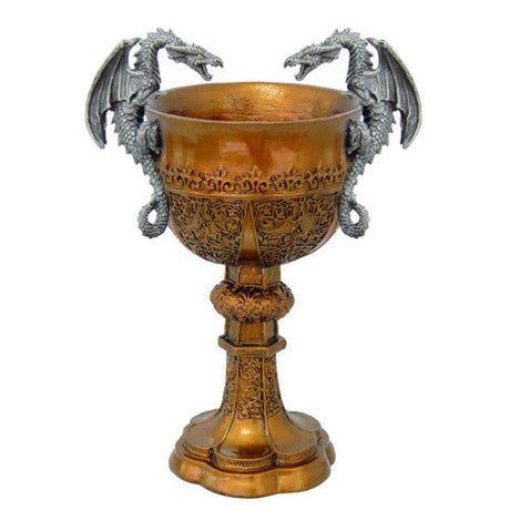 11" King Arthurs Chalice with Dragons Statue - Magick Magick.com