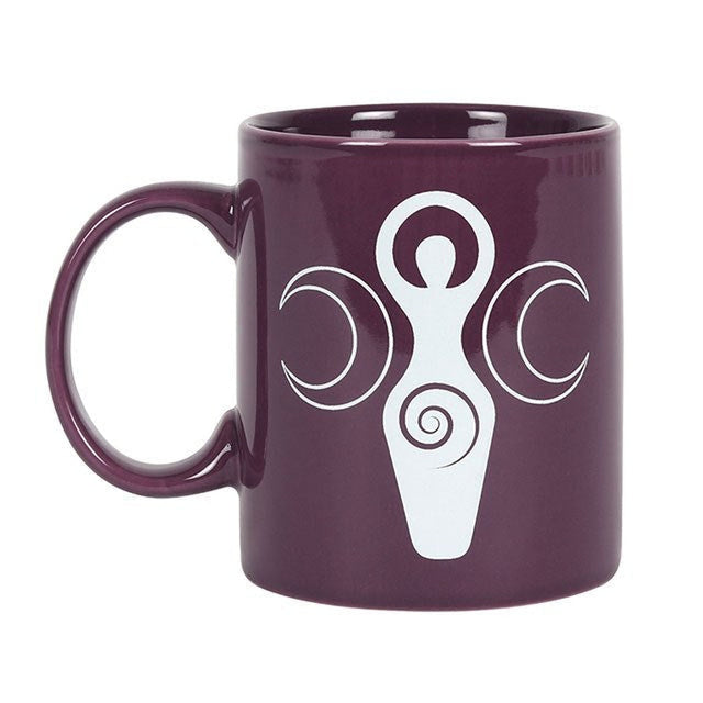 11 oz Purple Ceramic Mug - The Triple Goddess - Magick Magick.com