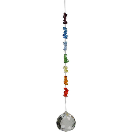 12" Hanging Crystal Cut Glass - Chakra with Chips - Magick Magick.com