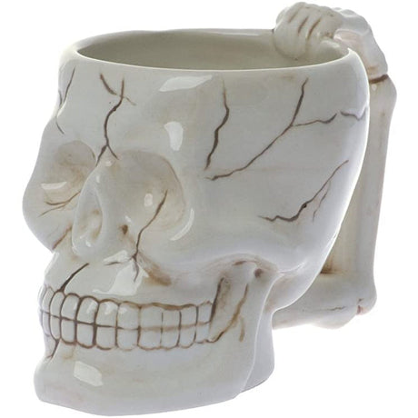 12 oz Ceramic Skull Mug - Bone White - Magick Magick.com