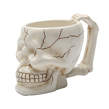 12 oz Ceramic Skull Mug - Bone White - Magick Magick.com
