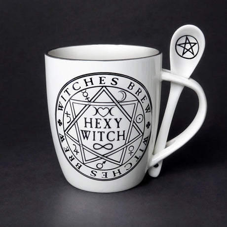 13 oz Ceramic Mug and Spoon Set - Hexy Witch - Magick Magick.com