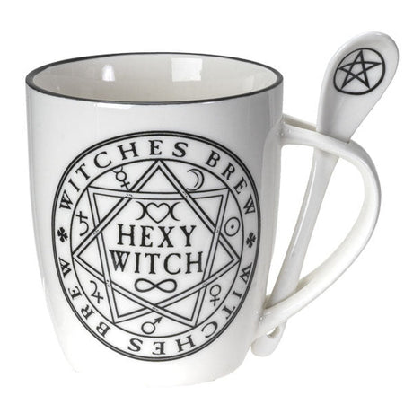 13 oz Ceramic Mug and Spoon Set - Hexy Witch - Magick Magick.com