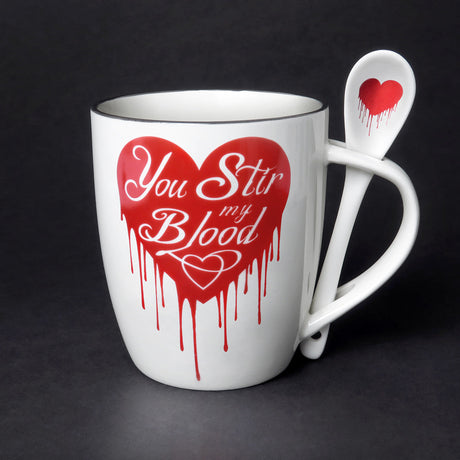 13 oz Ceramic Mug and Spoon Set - You Stir My Blood - Magick Magick.com