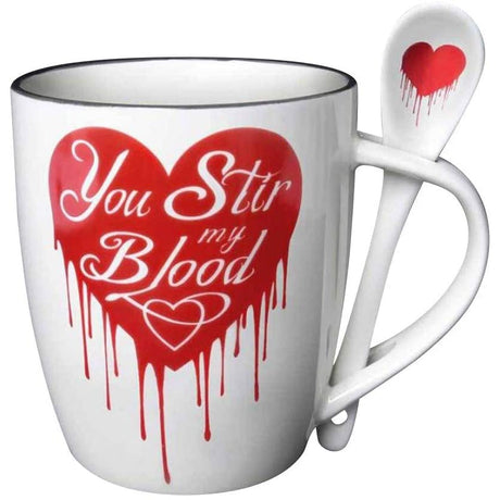 13 oz Ceramic Mug and Spoon Set - You Stir My Blood - Magick Magick.com