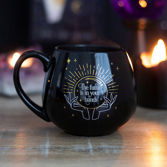 16 oz Ceramic Color Changing Mug - Fortune Teller Black - Magick Magick.com
