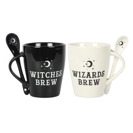 16 oz Ceramic Mug and Spoon Set - Witches Brew & Wizards Brew - Magick Magick.com