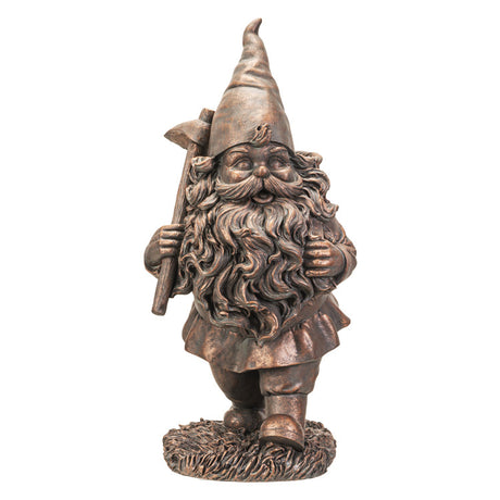 18" Gnome Statue - Bronze Gnome Planter - Magick Magick.com
