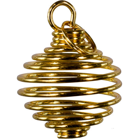 1.5" Gold Plated Cage Pendant for Tumbled Stones - Magick Magick.com