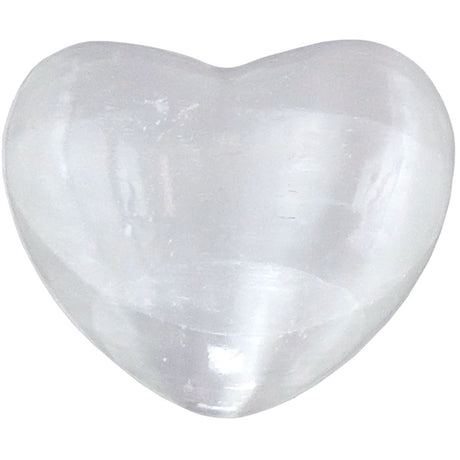 1.5" Puffed Gemstone Heart - Selenite - Magick Magick.com
