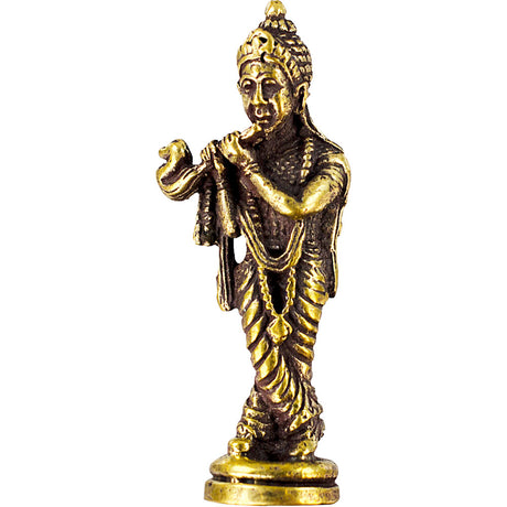1.8" Mini Brass Figurine - Krishna (Pack of 3) - Magick Magick.com