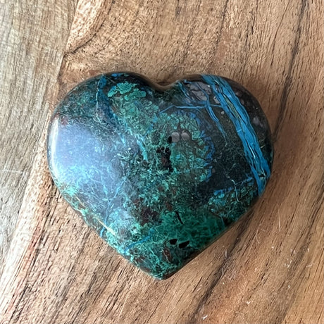 2” Puffed Gemstone Heart - Chrysocolla - Magick Magick.com