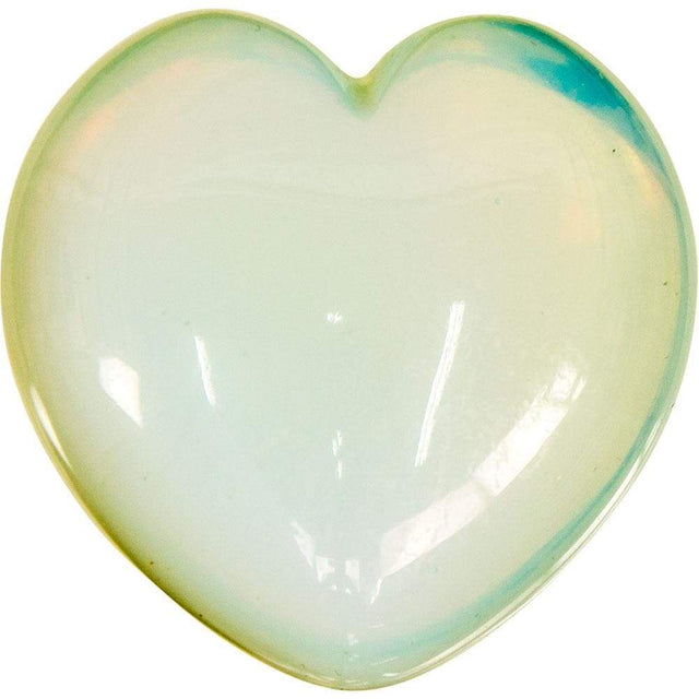 2" Puffed Gemstone Heart - Opalite - Magick Magick.com