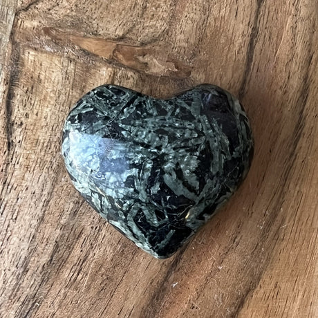 2” Puffed Gemstone Heart - Rainforest Jasper - Magick Magick.com