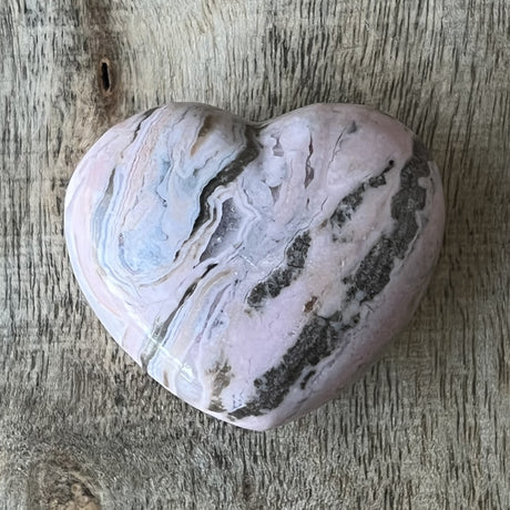 2" Puffed Gemstone Heart - Rhodochrosite - Magick Magick.com