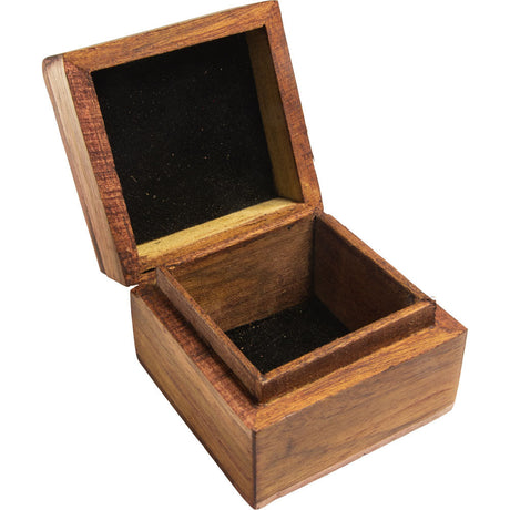 2.5" Acacia Wood Box with Velvet Lining - Moon Goddess - Magick Magick.com