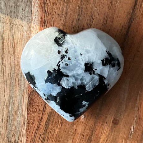 2.5" Puffed Gemstone Heart - Rainbow Moonstone - Magick Magick.com