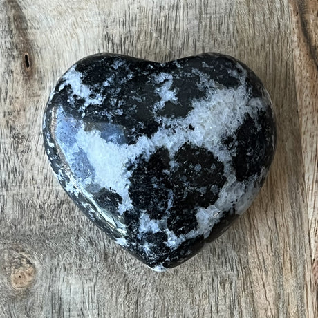 3" Puffed Gemstone Heart - Black Tourmaline with Quartz - Magick Magick.com