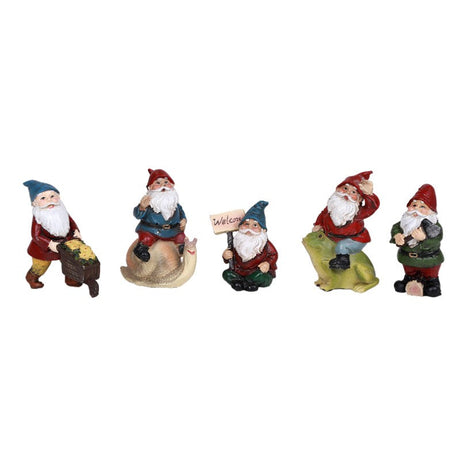3.25" Gnome Statue Set - Small Gnomes (Set of 5) - Magick Magick.com