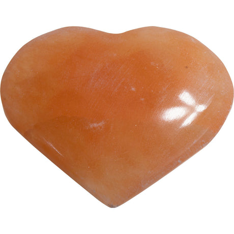 3.5" Puffed Gemstone Heart - Orange Selenite - Magick Magick.com