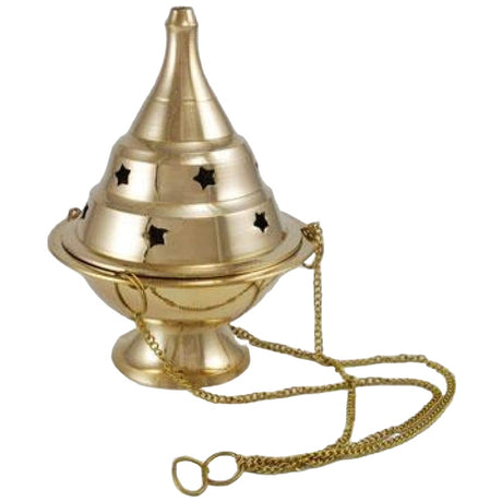 3.75" Hanging Brass Censer Burner (Assorted Designs) - Magick Magick.com