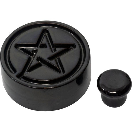 4" Ceramic Powder Incense Burner - Pentacle - Magick Magick.com