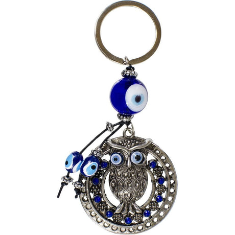 4.5" Evil Eye Talisman Key Ring - Owl - Magick Magick.com