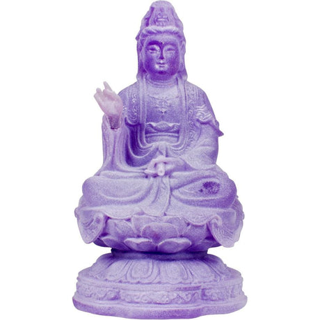 4.5" Frosted Acrylic Feng Shui Figurines - Meditating Kwan Yin - Purple - Magick Magick.com