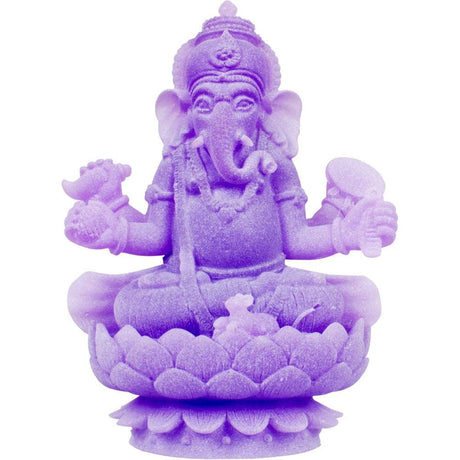 4.5" Frosted Acrylic Feng Shui Figurines - Sitting Ganesha - Purple - Magick Magick.com