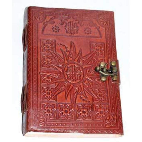 5" x 7" Sun Leather Blank Book with Latch - Magick Magick.com