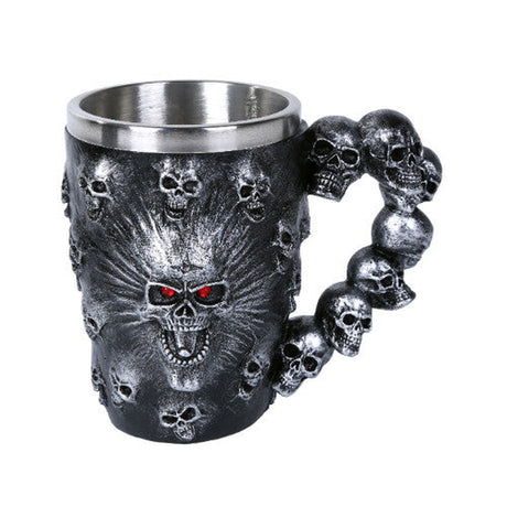 5.5" Stainless Steel Resin Mug - Spirit Skulls - Magick Magick.com
