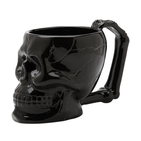 6.5" Ceramic Mug - Day of the Dead Skull Black - Magick Magick.com