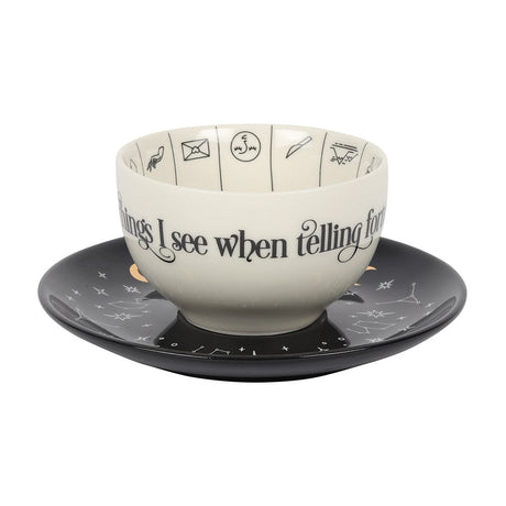 7" Ceramic Teacup with Saucer - Fortune Telling - Magick Magick.com