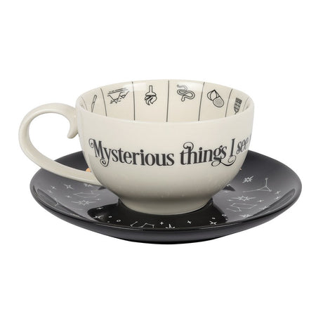7" Ceramic Teacup with Saucer - Fortune Telling - Magick Magick.com