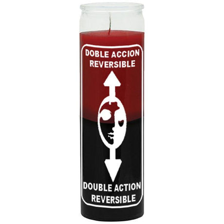 7 Day Glass Candle 2 Color Reversible - Red / Black - Magick Magick.com