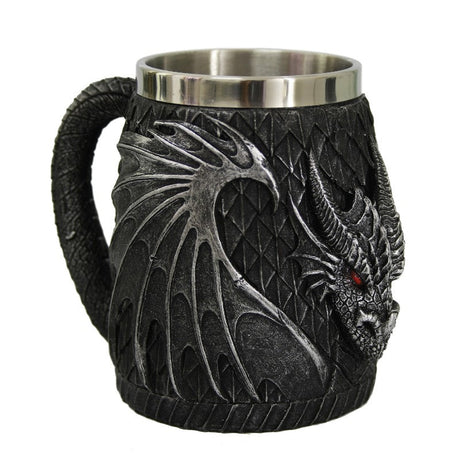 7.5" Stainless Steel Resin Mug - Dragon - Magick Magick.com