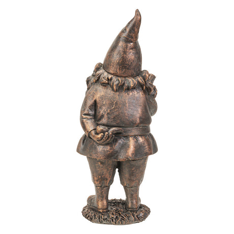 8" Gnome Statue - Bronze Reading - Magick Magick.com