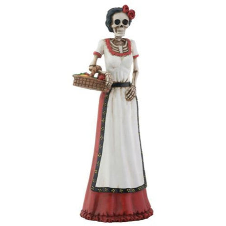 8.25" Day of the Dead Statue - Girl with Basket - Magick Magick.com