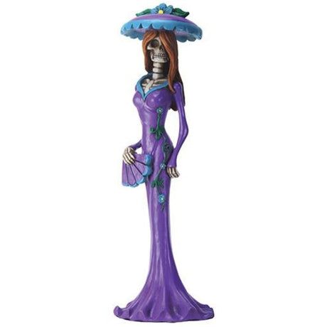 8.25" Day of the Dead Statue - Purple Lady - Magick Magick.com