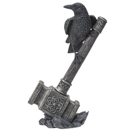 9.25" Raven on Hammer Statue - Magick Magick.com
